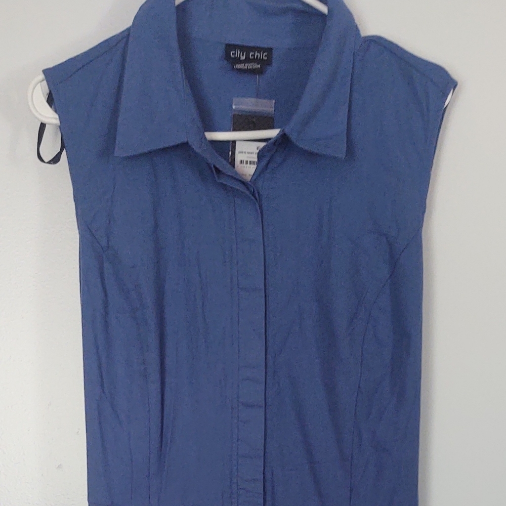 City chic shirt dress, cornflower blue size 16